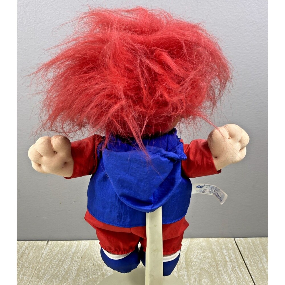 Vintage 1990's 12” Russ Troll Team NFL New York Giants Troll Doll Windbreaker - Picture 3 of 7